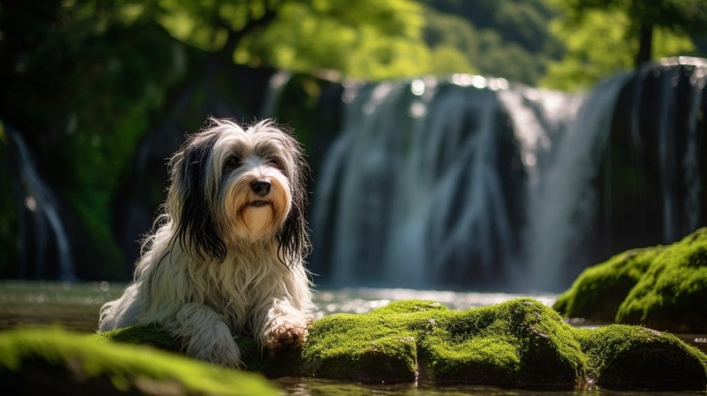 A Catalan Sheepdog in Plitvice Lakes National Park