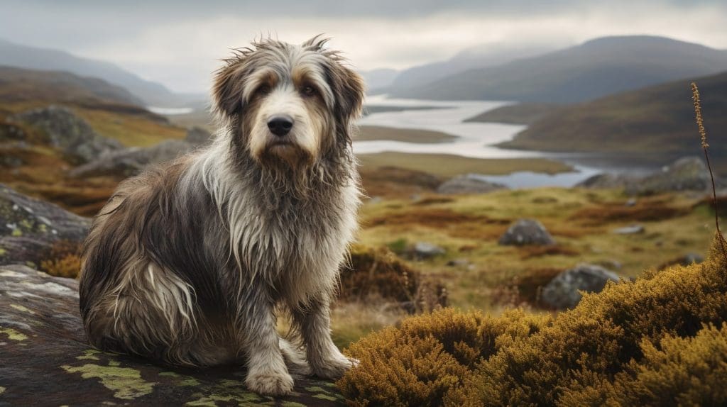 Catalan Sheepdog in the Scottish Highlands